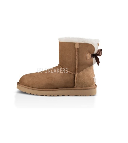 Женские мини угги с бантиками Mini Bailey Bow II Chestnut