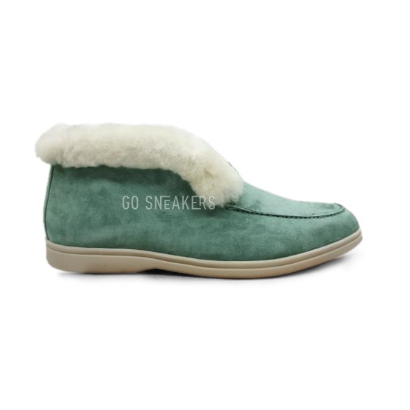Унисекс зимние ботинки Loro Piana Low Winter Suede Green