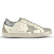 Женские кеды Golden Goose Super-Star With Gray And Silver Glitter Heel Tab