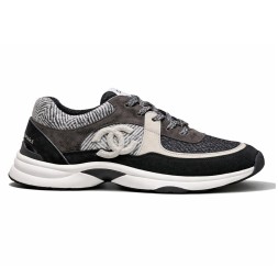 Chanel Tweed Sneakers Grey/Brown/Black