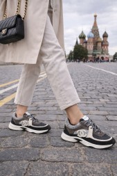 Chanel Tweed Sneakers Grey/Brown/Black