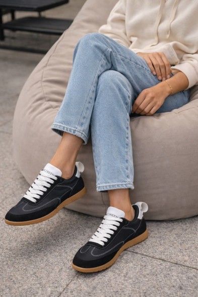 Женские кеды Alexander McQueen EC1 Suede Low top Casual Shoes Women’s Black