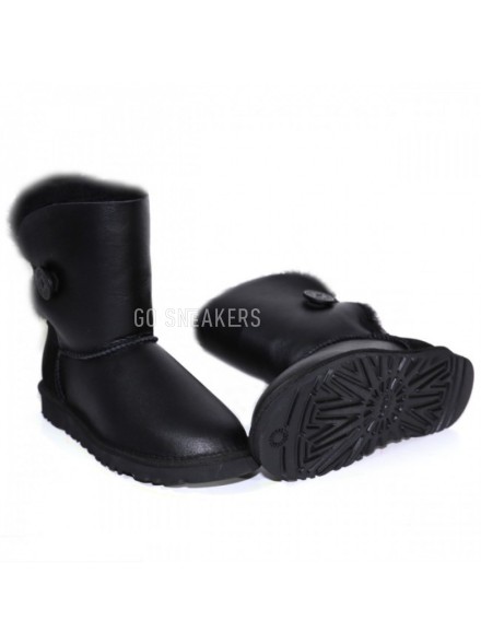 Женские угги с пуговицей Bailey Button Metallic Black