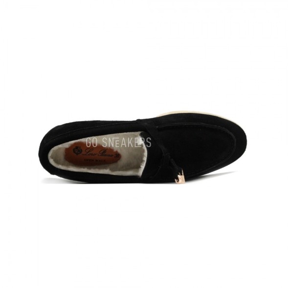 Женские мокасины Loro Piana Walk Charms - Black