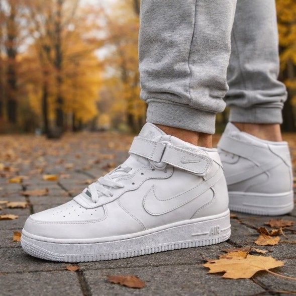 Мужские кроссовки Nike Air Force 1 Mid Black Autumn White