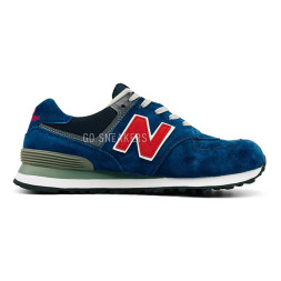 New Balance 574 Suede Man Navy/Red