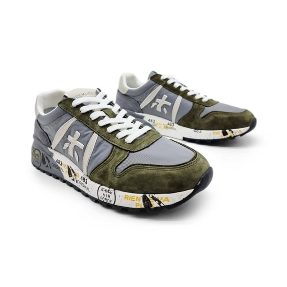 Унисекс кроссовки Premiata Textile/Suede Grey/Khaki