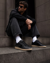 Golden Goose Ball Star Men’s in Black Nappa With Suede Star and Nappa Heel Tab
